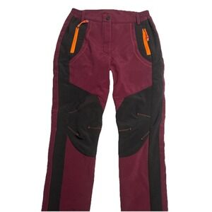 Wind Stopper Unisex Burgandy Black Orange Anti-Wind Pants, Medium